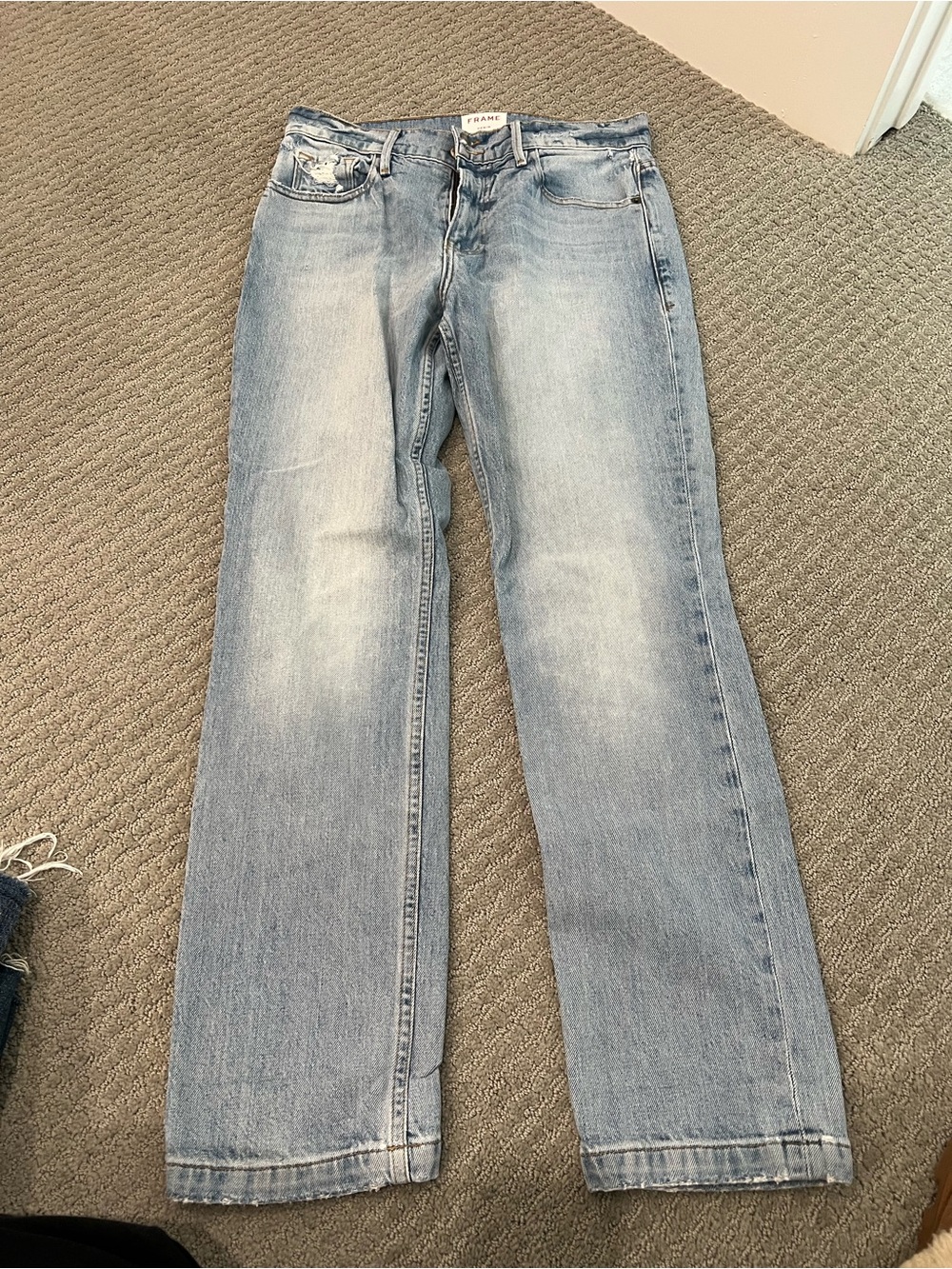 FRAME Light Blue Straight Leg Denim Jeans